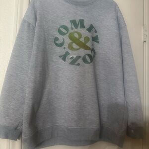 Gray Sweatshirt with Green Logo